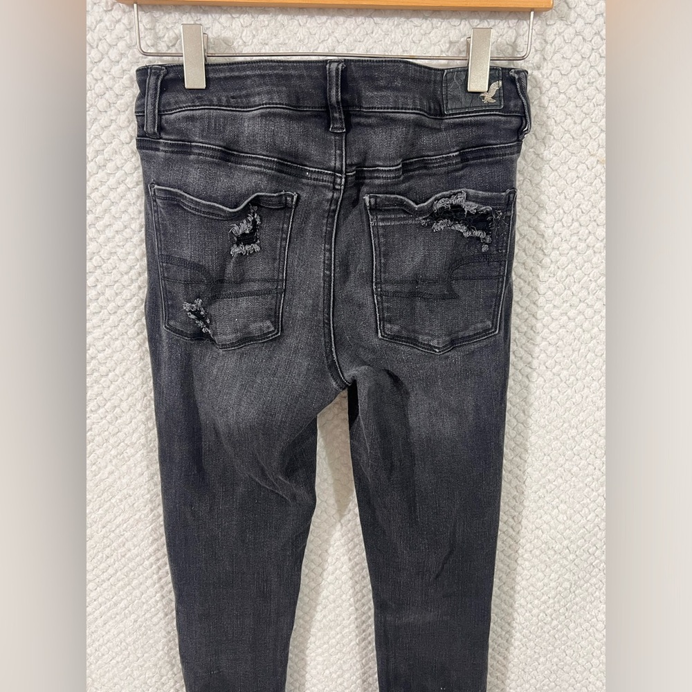 American Eagle Size 6 Long Hi rise Jegging Super Stretch Distressed - Picture 5 of 11